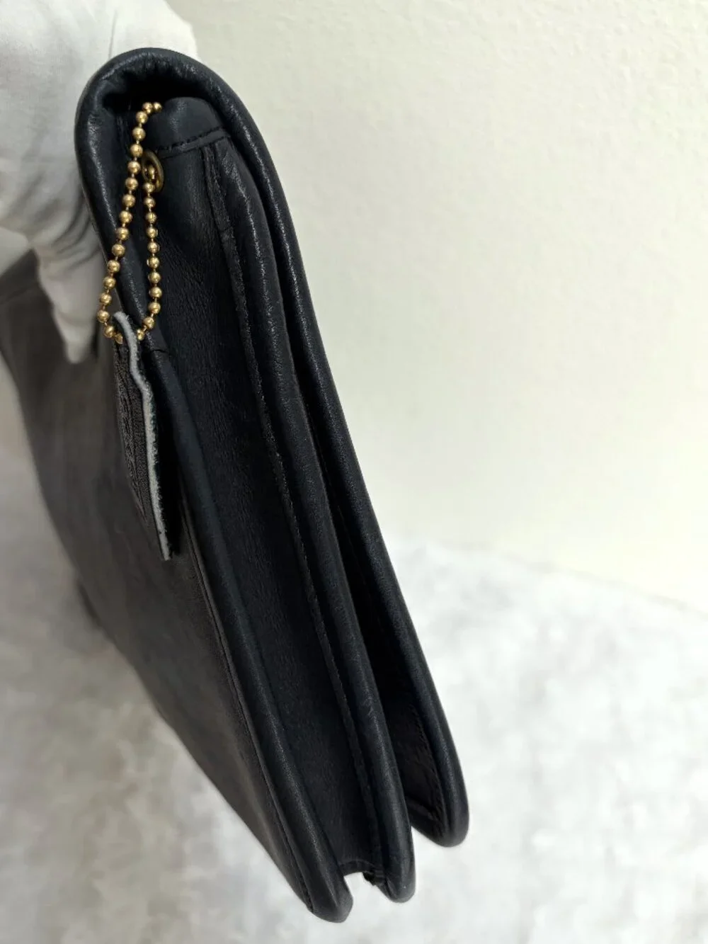 Rare Vintage Coach Buckled Clutch Long 9610 in Navy Leather - NYC made 1977, EVC